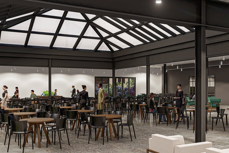 CrossCountry Mortgage interior multi-purpose atrium rendering